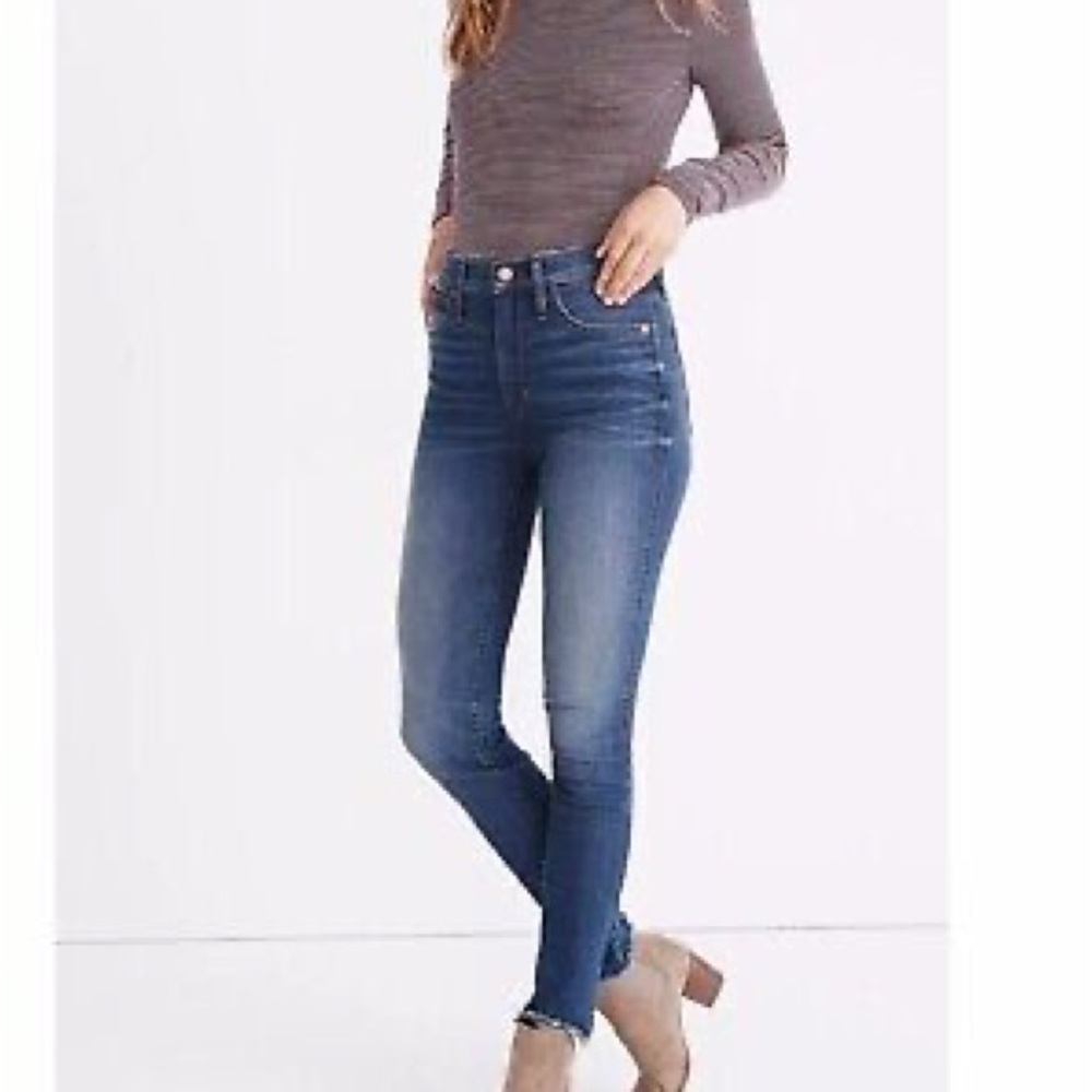 Madewell 10-Inch High Rise Ankle Skinny Jeans Raw Hem